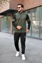 New Season Men's Tracksuit Set, Khaki Printed - 2