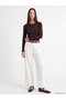 Peak New Season Brown Crew Neck 100% Cotton Women's T-Shirt - 2