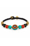 Ethnic Patterned Turquoise Red Beaded Braided Bracelet – Authentic Bohemian Accessory - 2