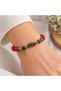 Red Beaded Heart Figure Detailed Handmade Stylish Bracelet Accessory