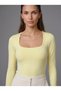 Women's Long Sleeve Square Neck Snap Slim Fit Stretchy Bodysuit - 2