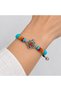 Turquoise Beaded Floral Motif Ethnic Bracelet – Colorful Stylish Women's Accessory