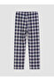 Ozmarka New Season Gray Regular Fit Plaid Men's Pajama Set - 6