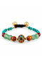 Turquoise Beaded Ethnic Patterned Bracelet with Green Detail – Colorful Stylish Women's Accessory - 2