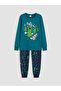 Özmarka New Season Turquoise Printed Boys' Pajama Set