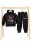 Blackpink Printed 3-Yarn Hooded Children's Tracksuit Set