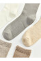 Two Mt Shop Quality Lcw Dream Ecru Embroidered 5-Piece Pack Women's Socks - 2