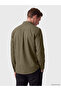 Özmarka New Season Khaki Regular Fit Gabardine Men's Shirt - 4
