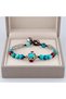 Turquoise and Red Bead Detailed Silver Color Figured Handmade Bracelet - 3