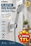 Chrome Look Plastic Adjustable Shower Head Holder Hanger Joint