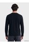 Peak New Season Black Crew Neck Long Sleeve Men's T-Shirt - 4