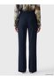 Vizyon New Season Navy Blue Slim Fit Flared Women's Trousers - 4