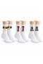 Wak Women's Sports Socks White with Writing 3-Piece Set Long Socks Cotton Seamless Breathable Sports Comfortable Socks