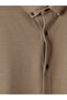 Ozmarka New Season Brown Slim Fit Men's Textured Shirt - 7