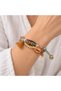 Colorful Knitted String Wooden Detailed Handmade Bohemian Bracelet Accessory