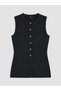 Vizyon New Season Black Crew Neck Women's Knitwear Vest - 3