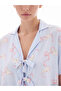 Ozmarka New Season Blue Shirt Collar Patterned Women's Pajama Set - 3