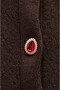 Brown Gemstone Buttoned Cardigan - 3