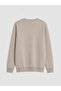 Vizyon New Season Brown Crew Neck Men's Thick Sweatshirt - 5