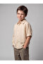 Özmarka New Season Beige Embroidered Boys' Shirt