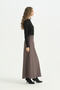 Suede Skirt - Brown - 2