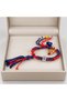 Red Navy Blue Knitted String Figure Detailed Handmade Stylish Bracelet Model - 3
