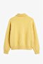 Yellow Mini Brooch Zipper Cardigan - 4