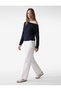 Slim Fit Viscose Blended Asymmetrical Collar Long Sleeve Layered T-Shirt - 2