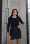 Navy Blue Lace Long Sleeve Sweater - 2