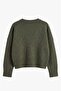 Khaki V-Neck Soft Textured Sweater - 2