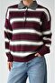 Burgundy Andy Striped Polo Collar Sweater - 4