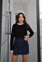 Black Lace Long Sleeve Sweater - 2