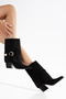 Women's Cowboy Boots - Belt Buckle Pointed Toe Chunky Heel - 2