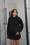 Black Crew Neck Sequin Sweater - 2
