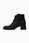 Women's Thick Heeled Leather Boots 26K D26Kb-8115 Black - 2