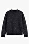 Black Crew Neck Sequin Sweater - 5