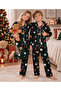 Girls and Boys Unisex Model Christmas Special Patterned Buttoned Long Sleeve Pajama Set - 4