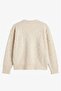 Cream Color Crew Neck Sequin Sweater - 2