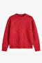 Red Crew Neck Sequin Sweater - 4