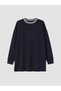 Alita City Farkıyla Lcw Everyday Navy Blue Diving Fabric Plain Oversize Women's Sweatshirt Tunic