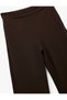 Normal Waist Regular Fit Straight Wide Leg Brown Women's Trousers 7Wak40006Ek - 5