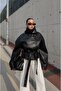 Black Ruta High Collar Leather Trench Coat - 3