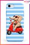 Baby Blue Dolce Vita Elephant Patterned Velvet Interior Silicone Case for iPhone Se 2022