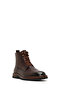Men's Brown Lace-Up Zippered Leather Casual Boots Wm750001Df - 8