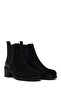Women's Black Thick Heeled Suede Leather Chelsea Boots Wf170029Ds - 2