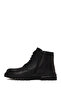 Men's Black Lace-Up Zippered Leather Boots Wm600019Dv - 3