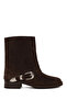 Women's Mink Buckle Suede Leather Boots Wf180030Ds
