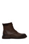 Men's Brown Lace-Up Zippered Leather Boots Wm600022Df