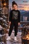 Winter Unisex Black Tracksuit, Black Sweat Top and Bottom Set