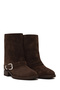 Women's Mink Buckle Suede Leather Boots Wf180030Ds - 2
